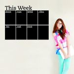 Fashion Designed Removed Vinyl Weekly Calendar Blackboard Sticker Working Calendar Studying Calendar Vinyl Blackboard Wall Sticker