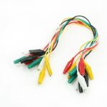 10 x plastic wrapped grip dual ended alligator clip cable 12