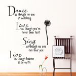Romantic Quote Sticker With Dandelion Pattern Wall Stikcers DIY Removable Art Vinyl Quote Wall Sticker Decal Mural Home Room DÂ¨Â¦cor