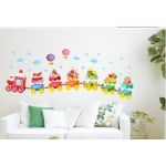 Repositionable Removable Peel & Stick Ice Cream Train Wall Decal/Decor/Sticker/Art For Nursery Baby Boys Girls Kids Children