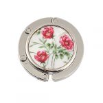 Three flowers plants prints foldable handbag hook holder table hanger