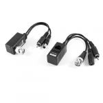 Pair 3 in 1 Plug BNC Male to RJ45 Audio Video Power Balun Transceiver for CCTV Camera