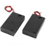 2 Pcs 3 x AAA 4.5V Battery Holder Case Box Wired ON/OFF Switch w Cover