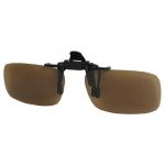 Women Men Brown Rectangle Lens Flip Up Fishing Clip On Polarized Sunglasses