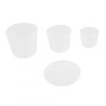 3 Pcs Clear White Plastic Laboratory Measuring Pot Cups Set