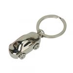 Silver Tone Metal Car Pendant Split Ring Keyring Key Chain