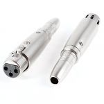 2 Pcs Stereo 6.35mm Jack to XLR 3pin Female Audio Adapter Connector