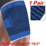 Adult Blue Black Stretchy Sleeve Leg Thigh Support Brace
