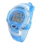 Clear Blue Soft Plastic Band Backlight Sports Watch