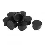 10 Pcs Black Rubber Chair Table Feet Pipe Tube Tubing End Caps 50mm