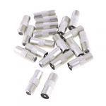 20 Pcs Metal F Female to TV PAL Male Plug RF Coax Adapter Connector