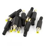10 Pieces Black Plastic End to DC 3.5x1.35mm Female Power Jack Adapter