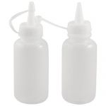 2 Pcs 120ml Clear White Plastic Sewing Machine Oil Bottle w Cap