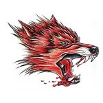  Removable 3D Cool Red Blood Wolf head Tattoo Stickers Temporary Transfer Body Art Stickers Waterproof Non-toxic
