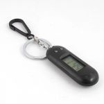 Plastic Pocket Electronic Key Ring Chain Pendant Digital Watch Black
