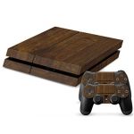  #1023 Skin Sticker For PS4 Playstation Console + Controllers Decal Wood grain