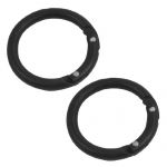Camping Spring Clip Aluminum Round Portable Mini Carabiner Hook Black 2 Pcs