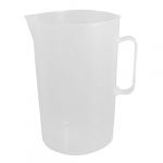 Clear White Plastic 2000mL Graduated Lab Measuring Cup Mug w Handle