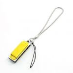 Yellow mini harmonica harp pendant mobile cell phone hanging strap
