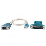 Win98 SE ME 2000 XP Linux USB to 9 Pin RS232 Cable Adapter + DB25 Adapter