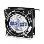 AC 220-240V 0.07A 80mm Wired Case Cooling Cooler Fan w 2 Metal Grill