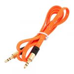 3.5mm Plug Male to Male Stereo Audio Earphone AUX Flat Cable 1M Orange