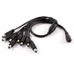 5.5x2.1mm 1 Female to 8 Male DC Power Jack CCTV Camera Splitter Cable Lead