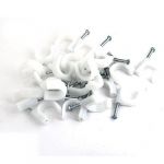 24 Pcs White Plastic Circle Nail Clip for 20mm Dia Cable