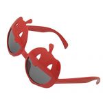 Smiling face shape plastic frame halloween party glasses red