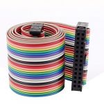 2.54mm 26 Pin 26 Way F/F Rainbow IDC Flat Ribbon Cable Connector 1.6ft