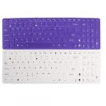 2 Pcs White Purple Keyboard Skin Film Cover for Asus 15 Laptop PC