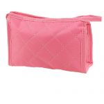 FOONEE Woman Cosmetic Tool Nylon Gridding Rectangle Makeup Case with Zipper Closure (Pink,S)