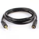 Black 3.5mm Jack Plug to Socket M/F Stereo Audio Extension Cable Cord