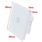 DMiotech Crystal Glass 1 Gang 1 Way White Panel Touch Screen Home Wall Light Switch Led Backlight