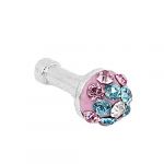 Pink Blue Rhinestone 3.5mm Earphone Ear Cap Dust Plug for iPhone iPad