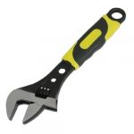 8 Yellow Black Handle Metal Adjustable Wrench Spanner Tool 0-30mm