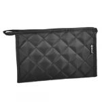 Travel Black Zipper Toiletry Case Makeup Cosmetic Bag Organizer w Mirror