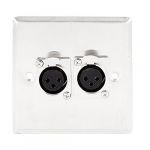 Speaker Double XLR 3 Pin Socket Jack Metal Wall Plate Panel 85x85mm