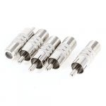 5 Pcs F Type Female to RCA Male Straight Coax Cable Adapter Connectors
