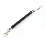 Plastic Flexible Spring Stretchy Coil Keychain Strap Key Holder Black