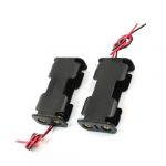 2Pcs Double Side Opening Frame 2 x 1.5V AA Battery Case Holder Black