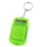 Clear Green Plastic 8 Digits LCD Display Mini Calculator w Keyring