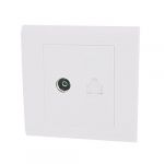 Home White Computer Television TV RJ45 Network Outlet Wall Panel Plate