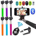 Selfie Stick with Bluetooth remote Shutter - Handheld Telescopic Monopod With Mobile Phone Holder Fusion