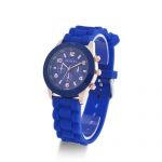 Unisex Geneva Silicone Jelly Gel Quartz Analog Sports Wrist Watch Dark Blue
