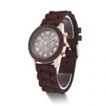 Unisex Geneva Silicone Jelly Gel Quartz Analog Sports Wrist Watch Brown