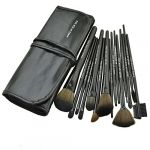 High Quality 15 pcs Black Synthetic Brush set Makeup Cosmetic Brush tools with PU Case