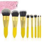 Beauty 8 pcs lemon synthetic brush kit makeup facial eyes brushes set