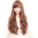 Fashion Women Girls Long Natural Wavy Hair Cosplay Party Anime Full Wig Dark Brown