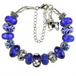 Chinese Zodiac Bracelets Crystal Glass Lampwork Murano European Style-Blue with Cattle Pandent